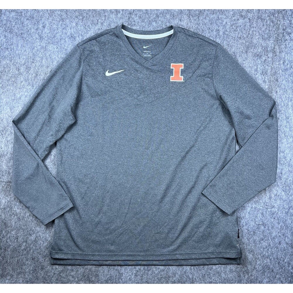 Nike On-Field Men's Illinois Fighting Illini Shirt Long Sleeve UV Dri-Fit Sz XL